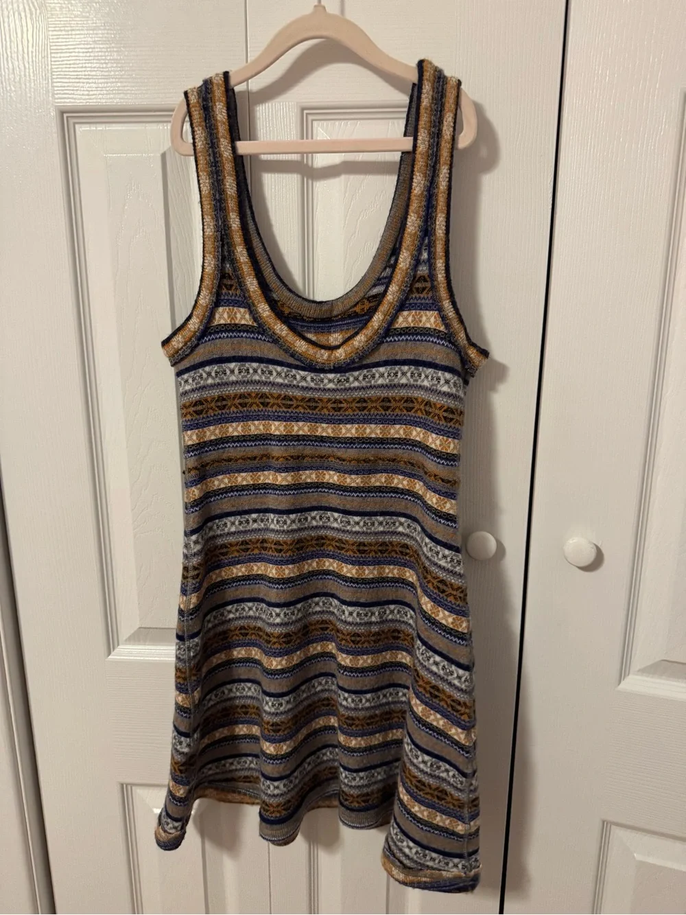 Free People Fair Isle Knit Mini Dress – Size Large